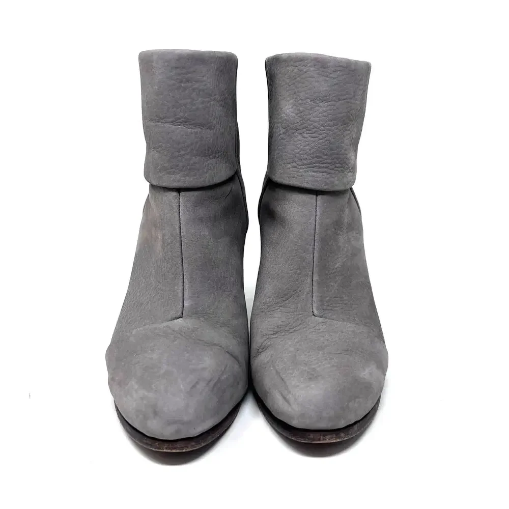 Rag & Bone Newbury Boots Women's 8.5 Elephant Gray Leather Cuff 3.5